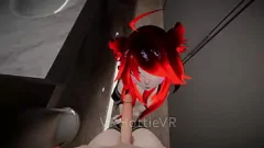 再生 Red Head VRChat ERP: 公衆トイレで巨乳アニメガールとしゃぶってファック